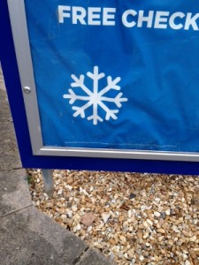 A snowflake graphic that doesn't have six legs